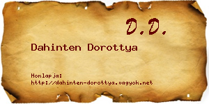 Dahinten Dorottya névjegykártya